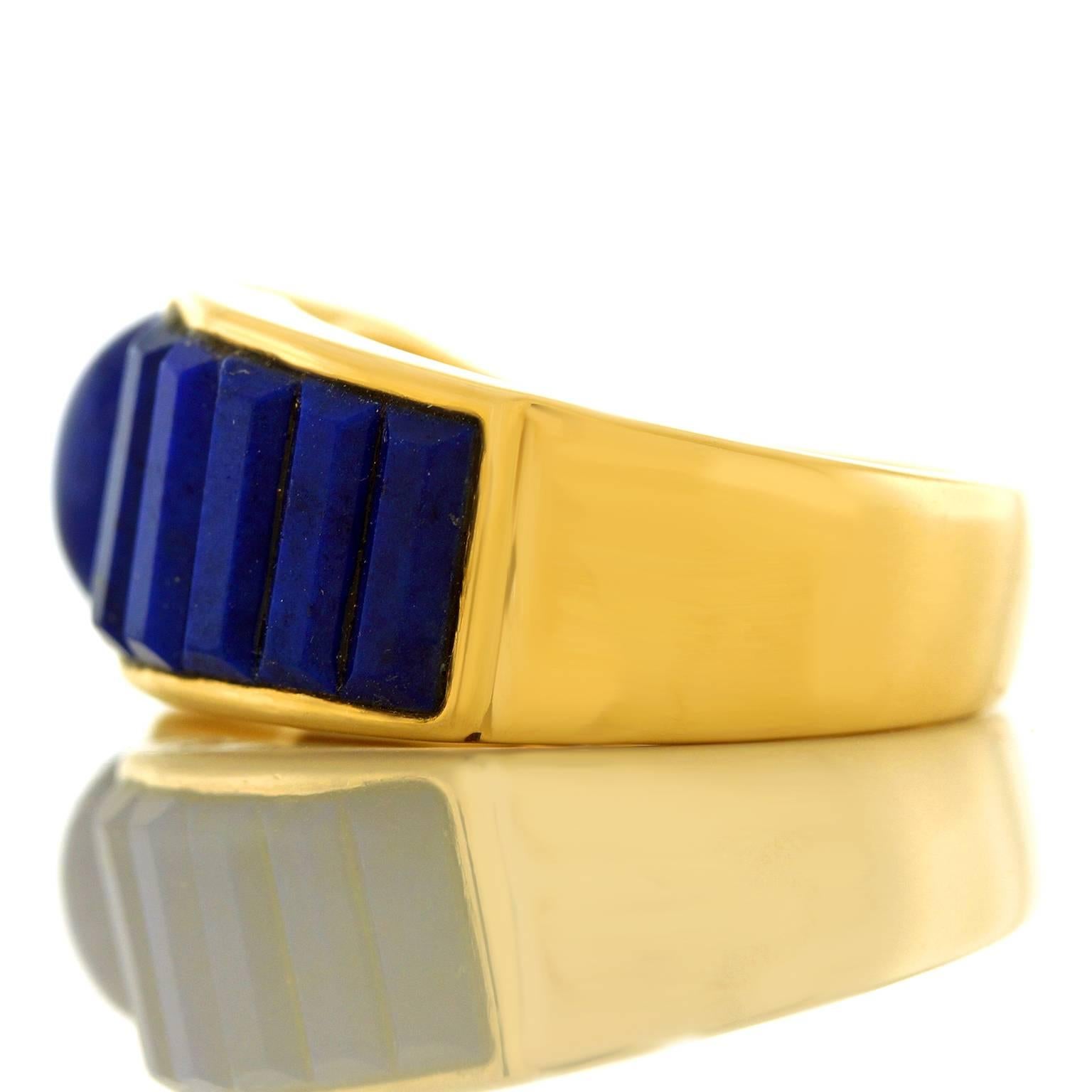 Erte Lapis Gold Ring 2