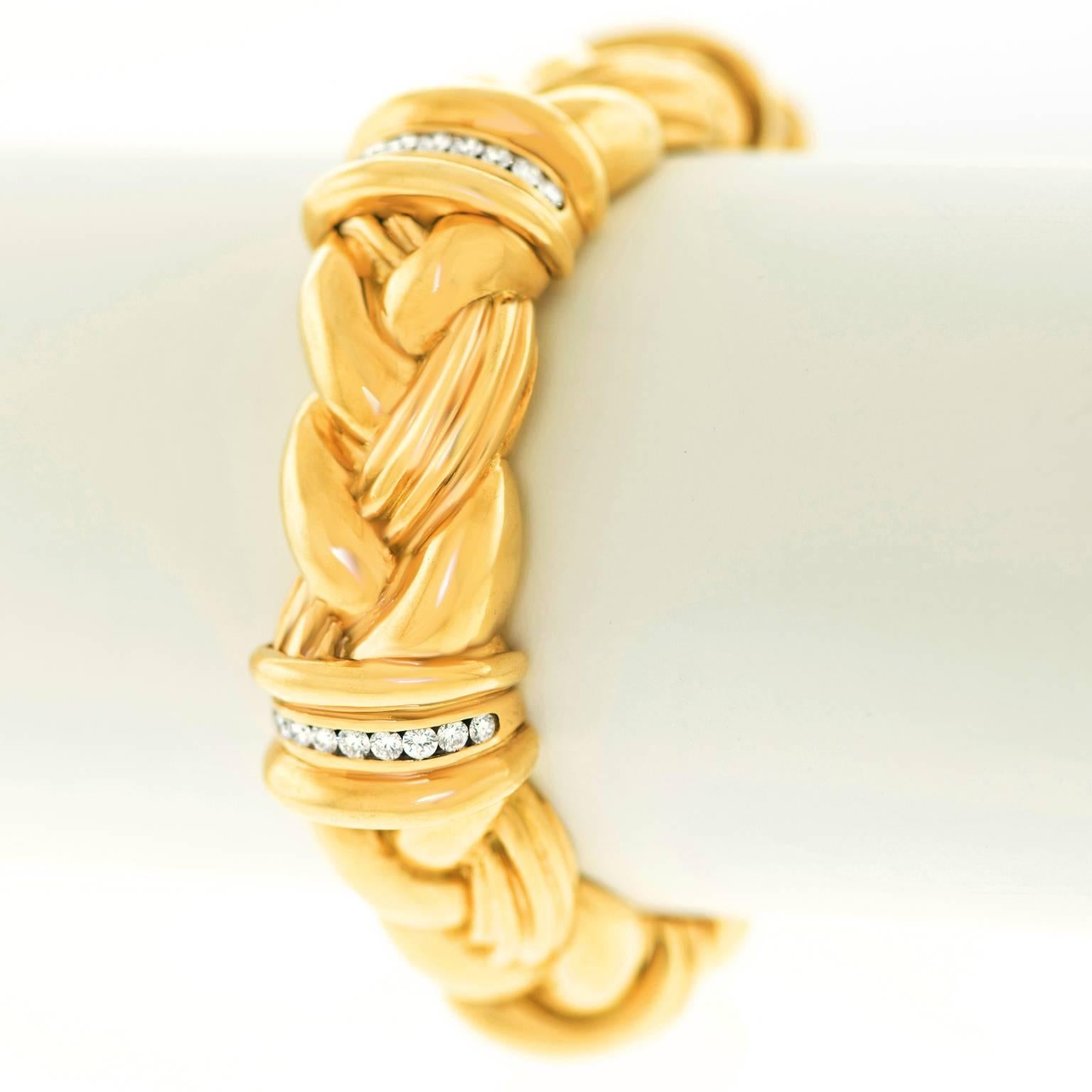 Fabulous Diamond and Yellow Gold Bracelet 4