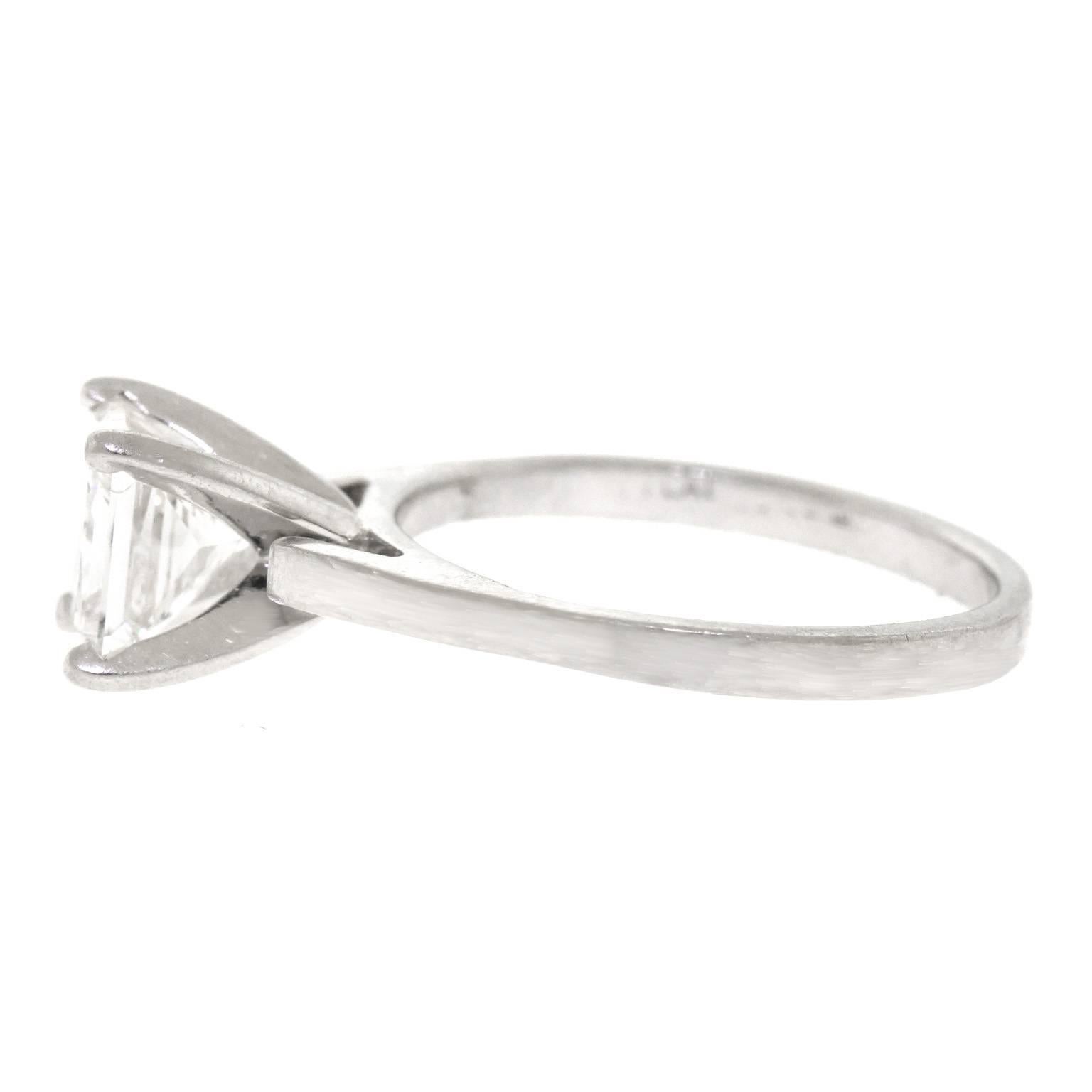 1.20 Carat Princess Cut Diamond Platinum Engagement Ring 3