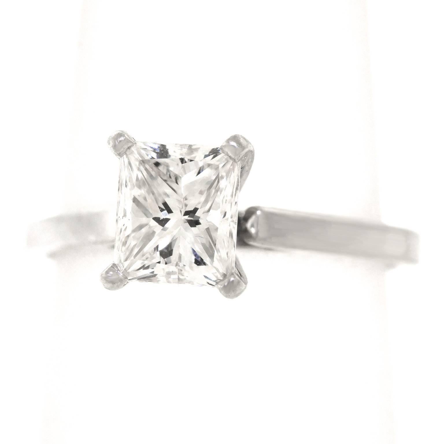 1.20 Carat Princess Cut Diamond Platinum Engagement Ring 5
