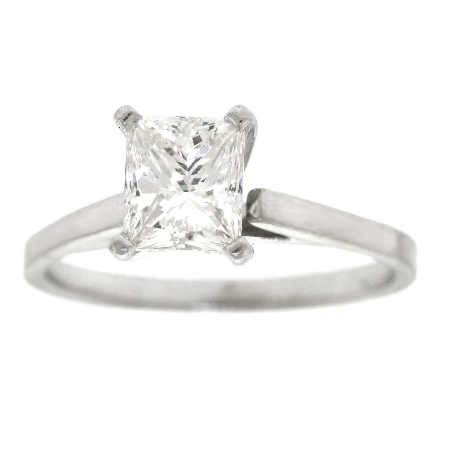 1.20 Carat Princess Cut Diamond Platinum Engagement Ring