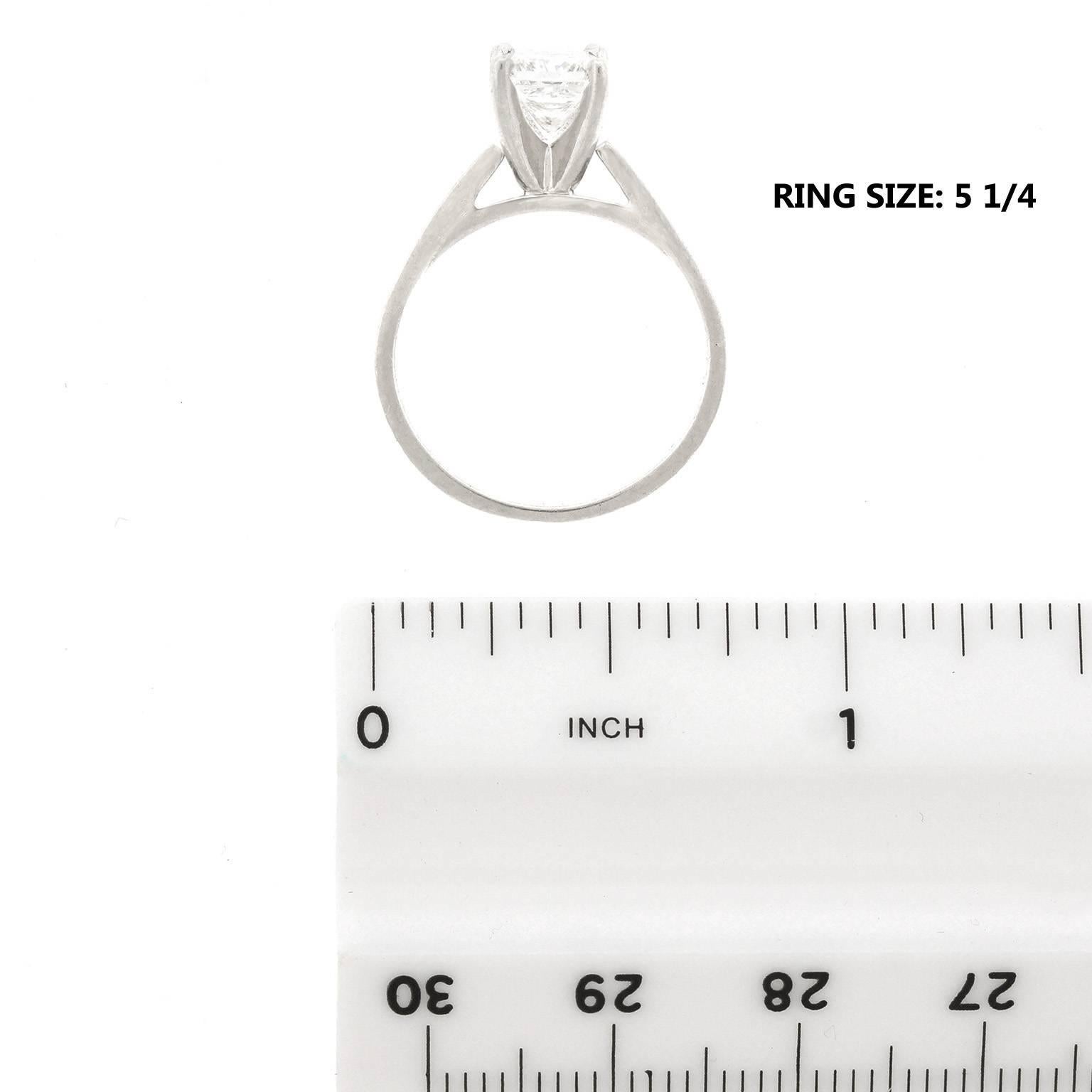 1.20 Carat Princess Cut Diamond Platinum Engagement Ring 2