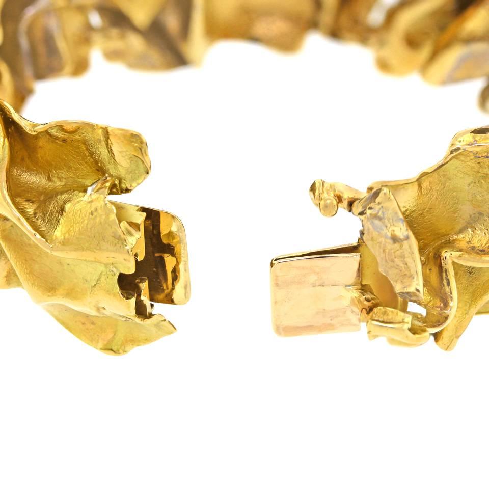 Spectacular Gilbert Albert Modernist Gold Bracelet 5