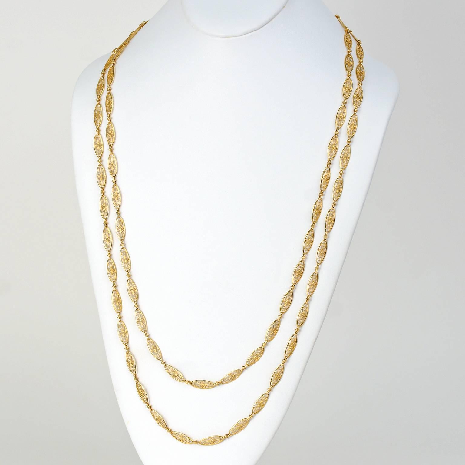 antique gold filigree necklace