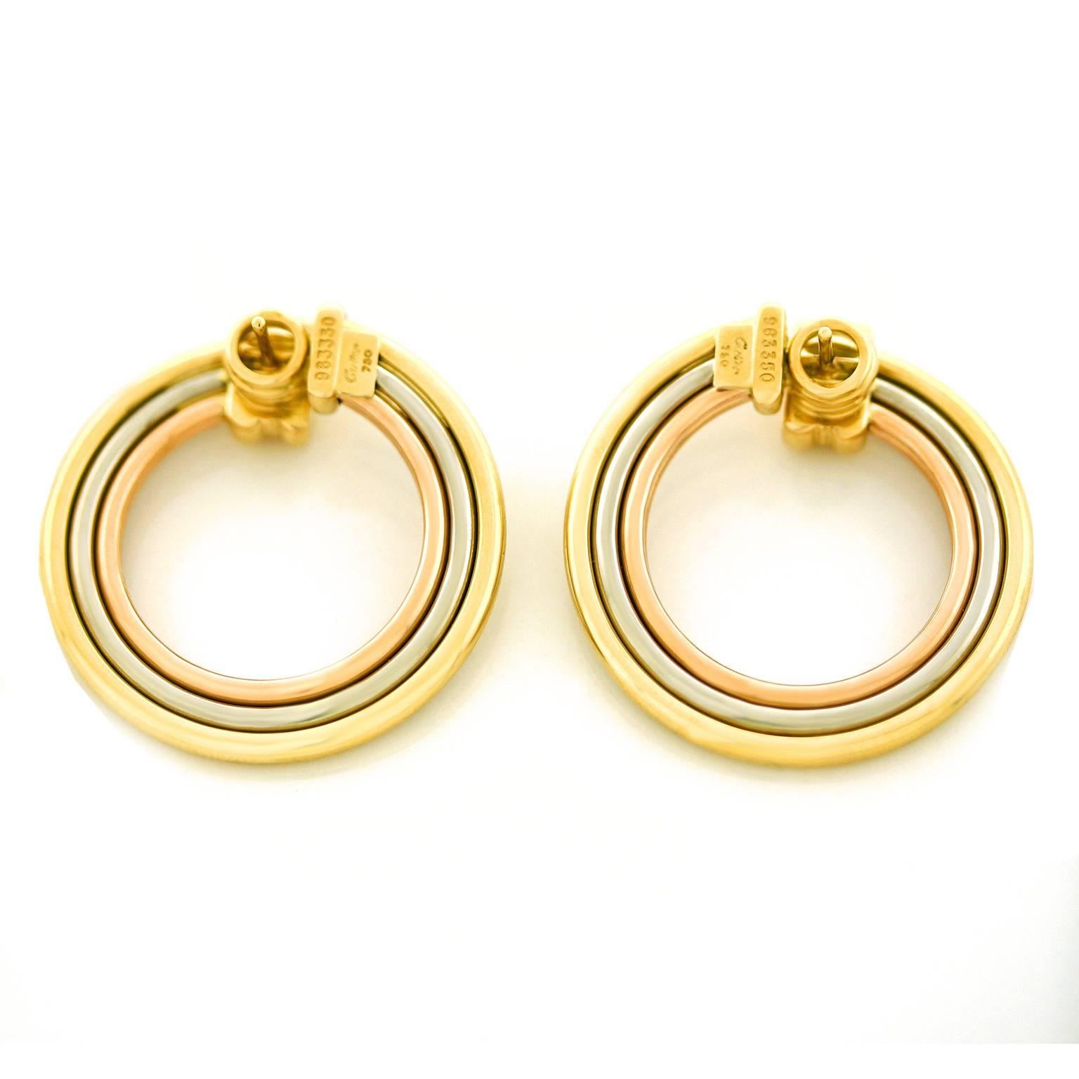 Cartier Trinity Gold Hoop Earrings 3