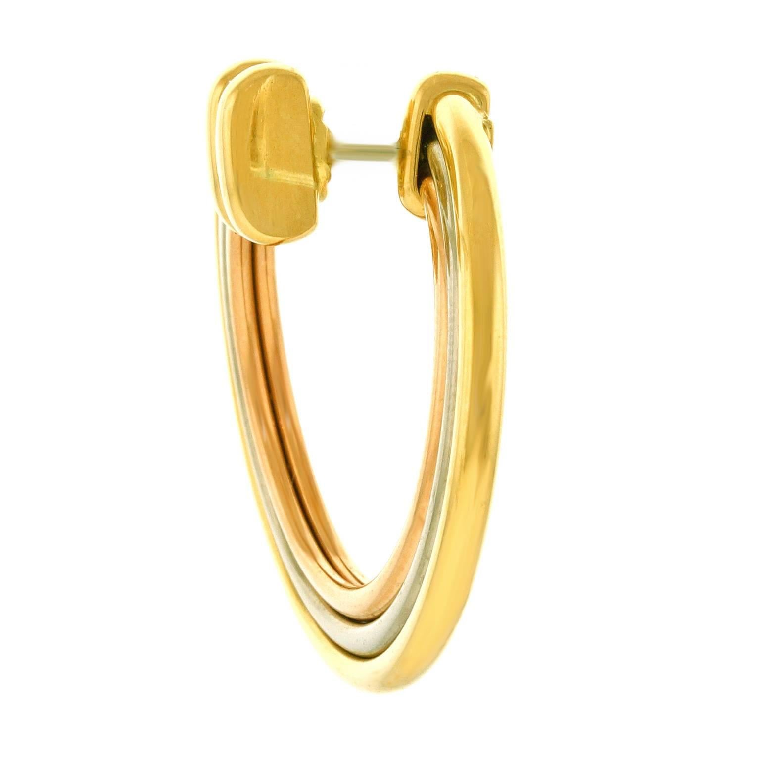 Cartier Trinity Gold Hoop Earrings 5