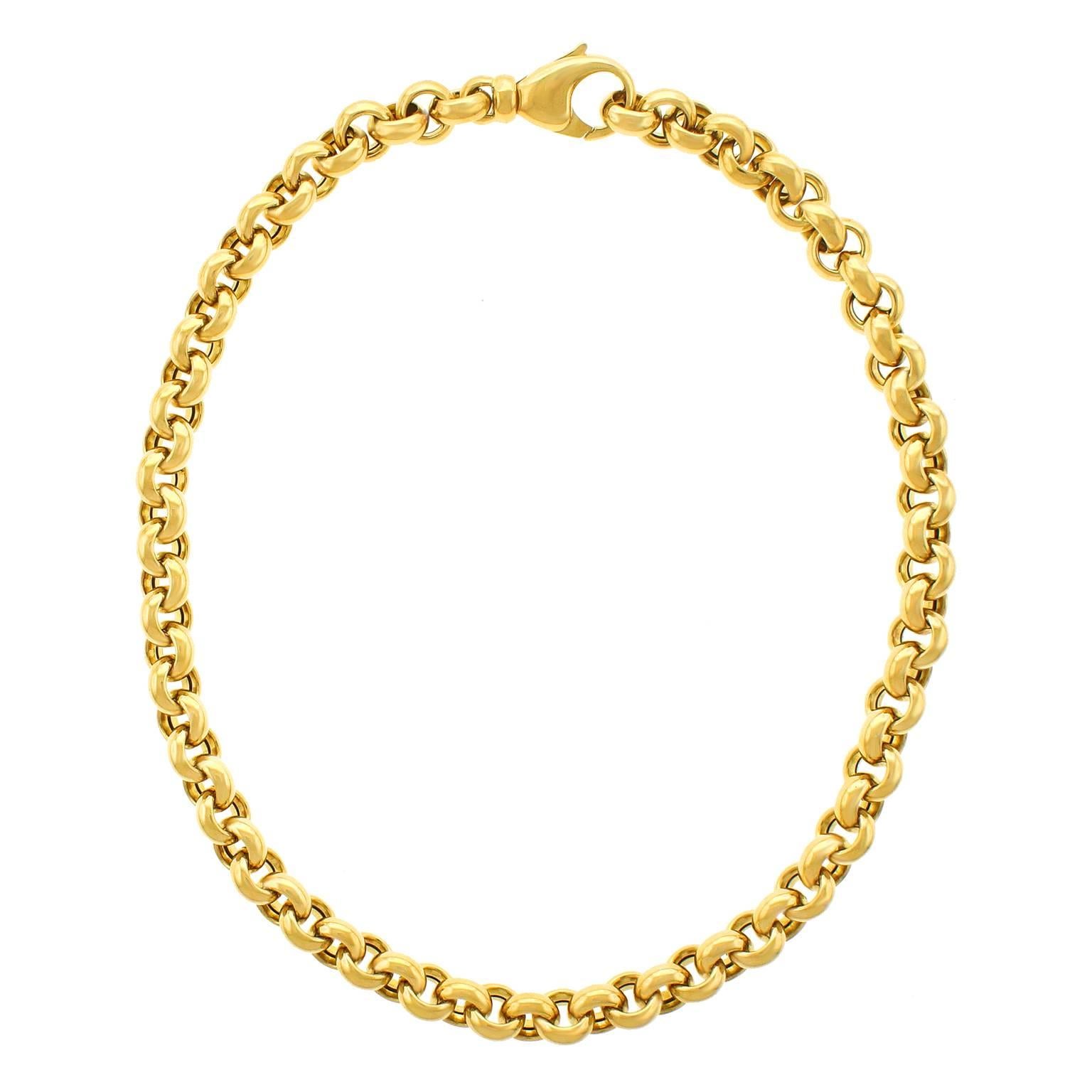Heavy Every Day Gold Rollo Link Necklace 3