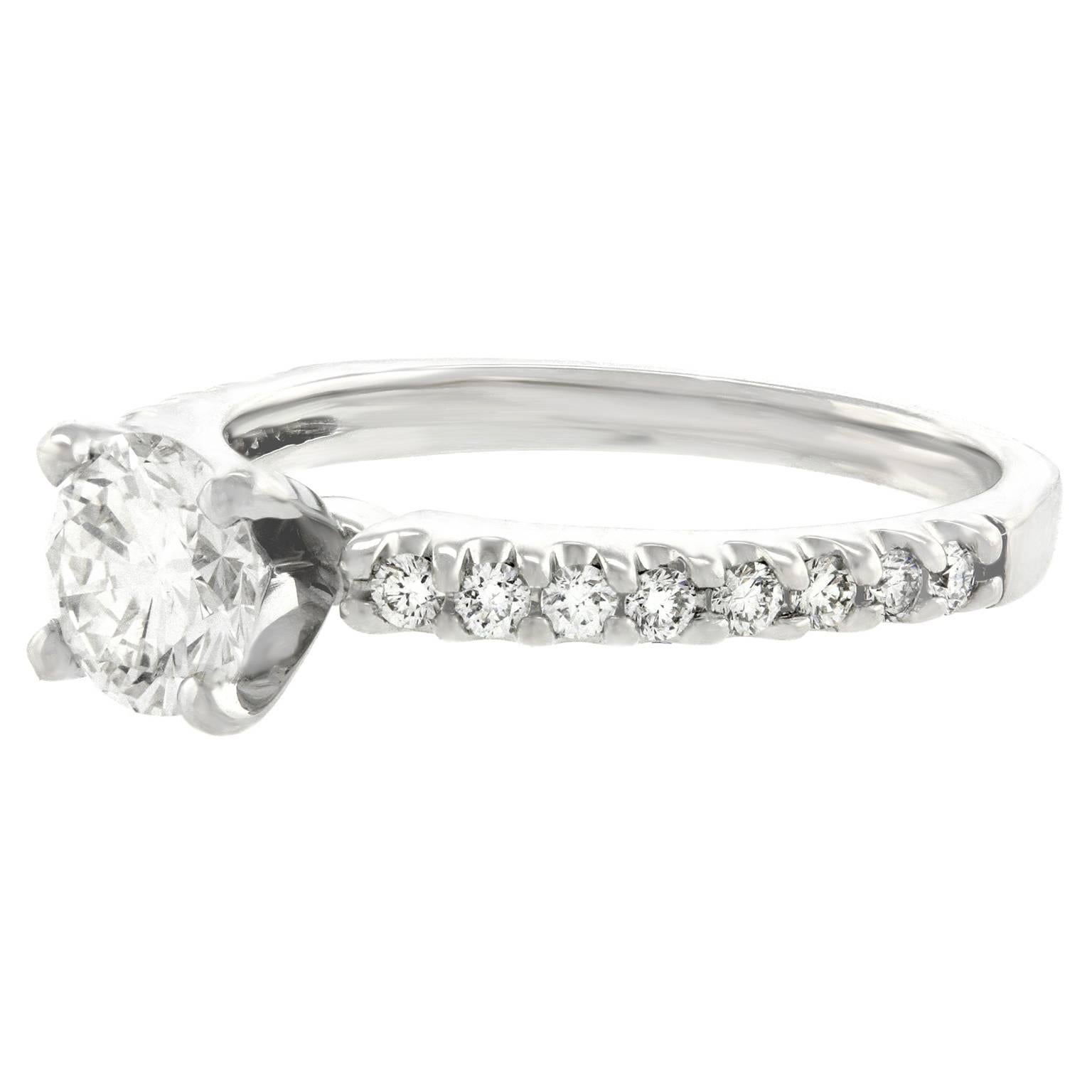 Women's .76 Carat Diamond White Gold Engagement Ring