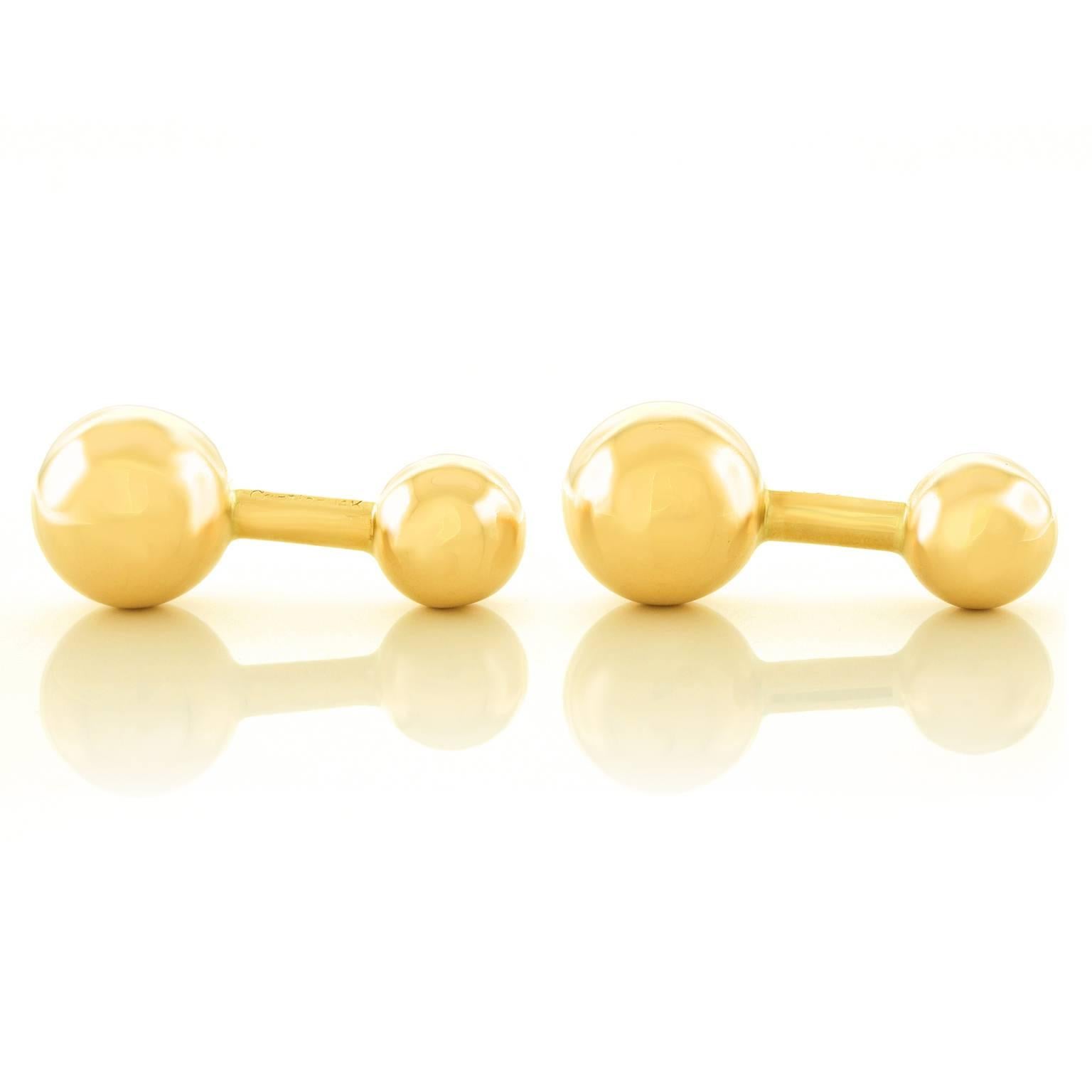 Women's or Men's Cartier Gold Ball Cufflinks