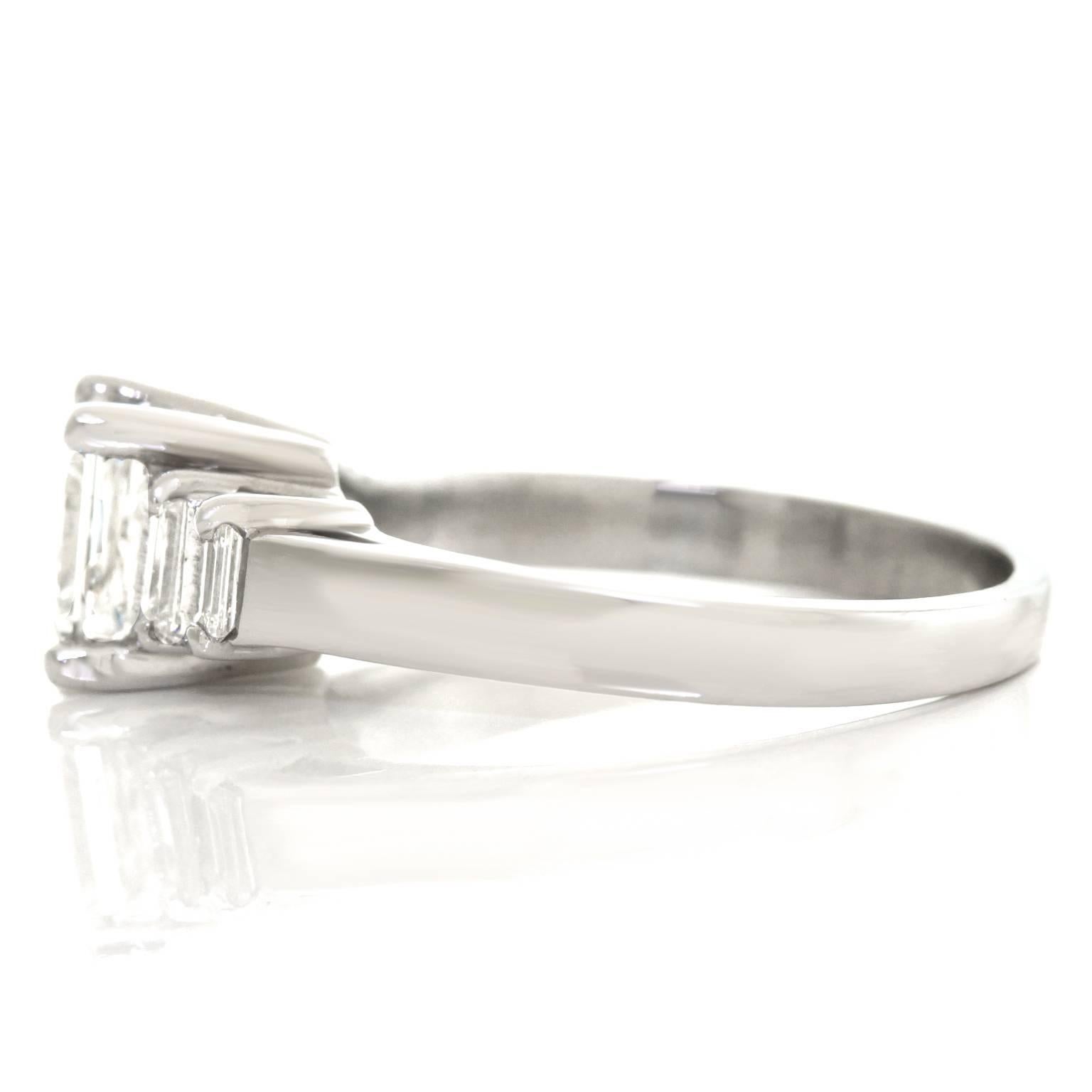 Princess-Cut 1.51 Carat Diamond and Platinum Engagement Ring GIA 3