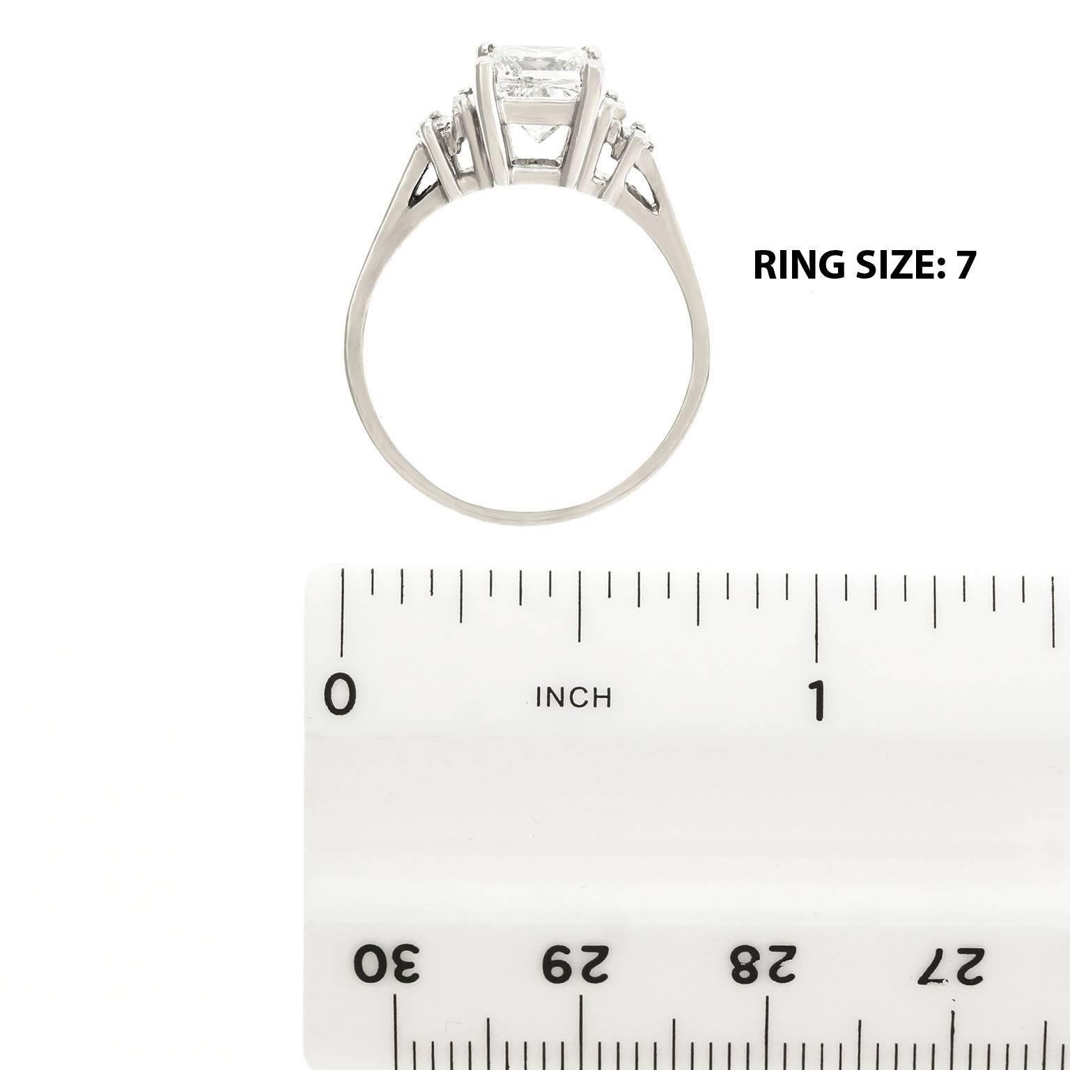 Princess-Cut 1.51 Carat Diamond and Platinum Engagement Ring GIA 2