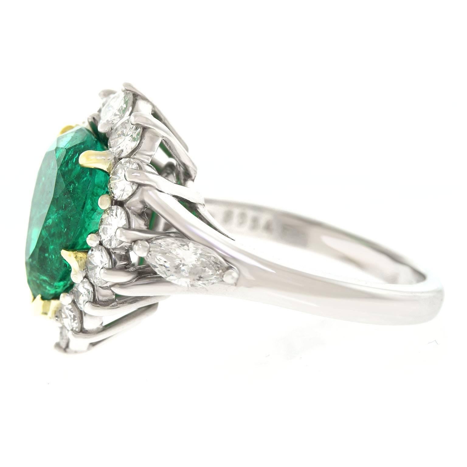 Cartier Emerald Diamond Platinum Ring 3