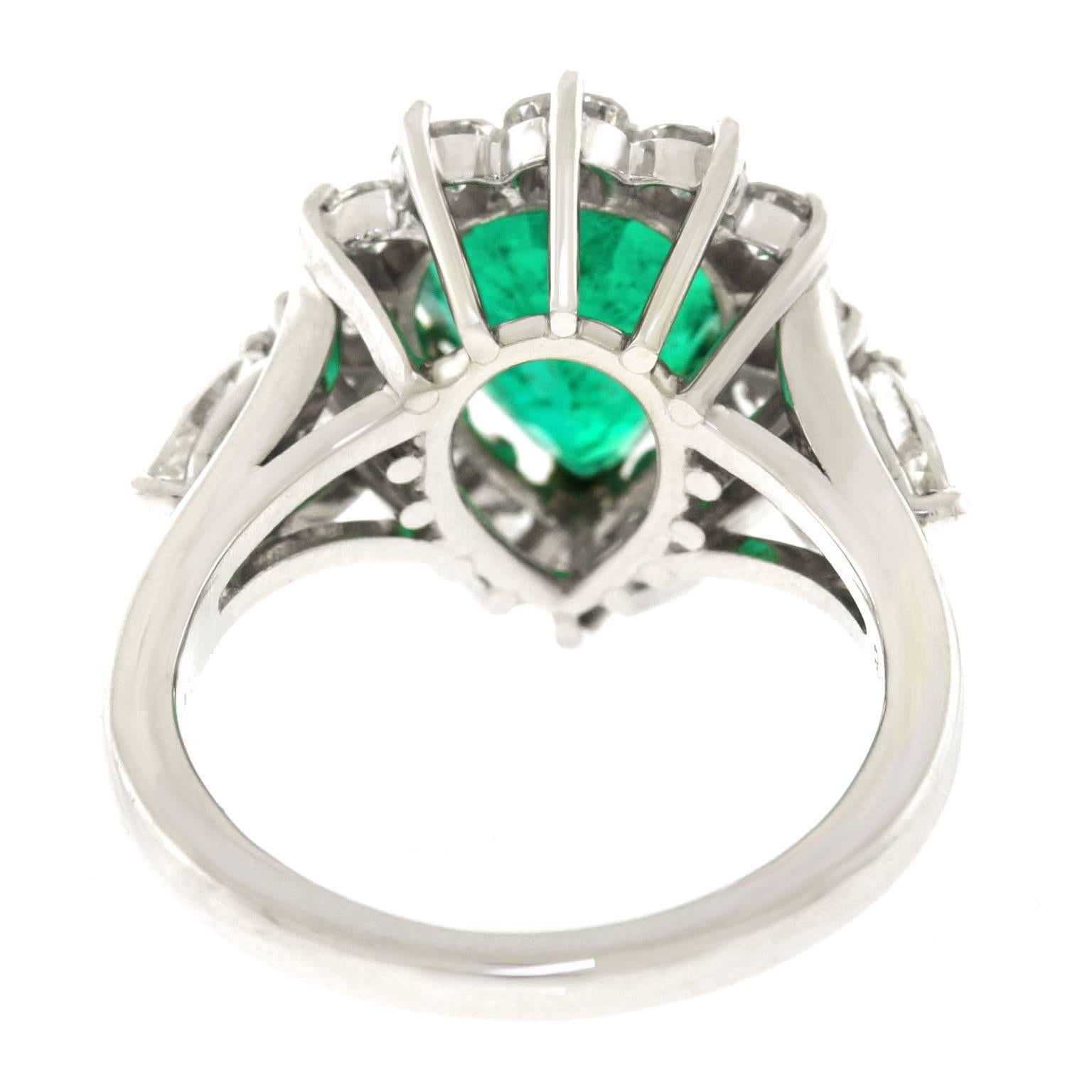 Cartier Emerald Diamond Platinum Ring 4