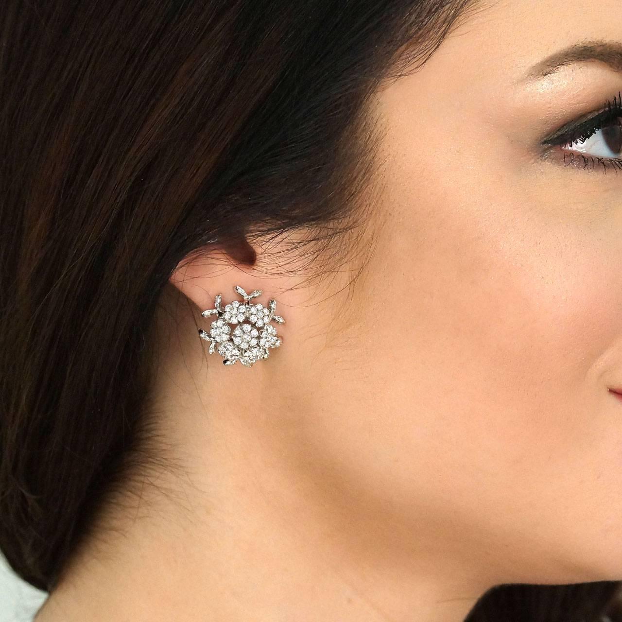 Elegante Sixties Diamant-Ohrringe aus Gold Damen