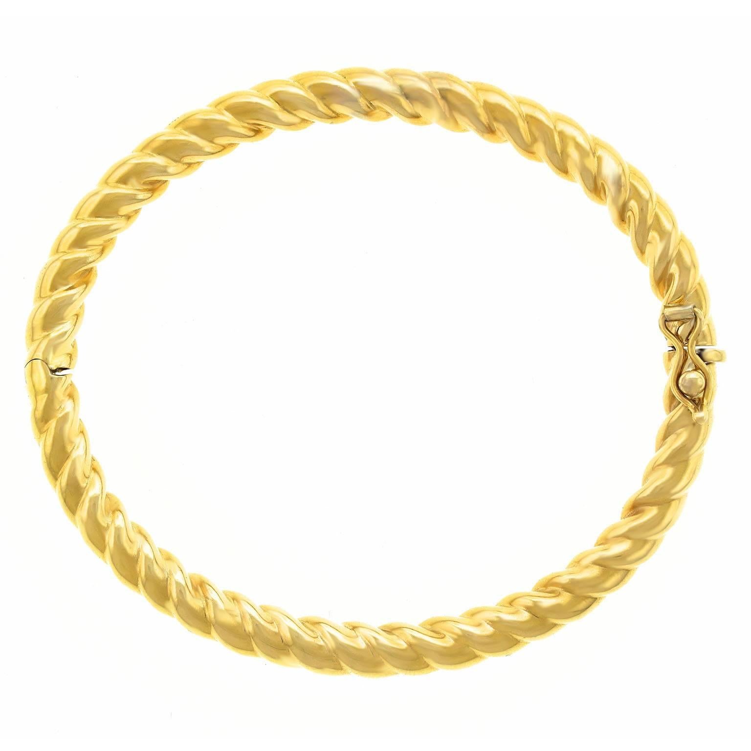 Tiffany & Co. Twisted Rope Motif Gold Bangle 4