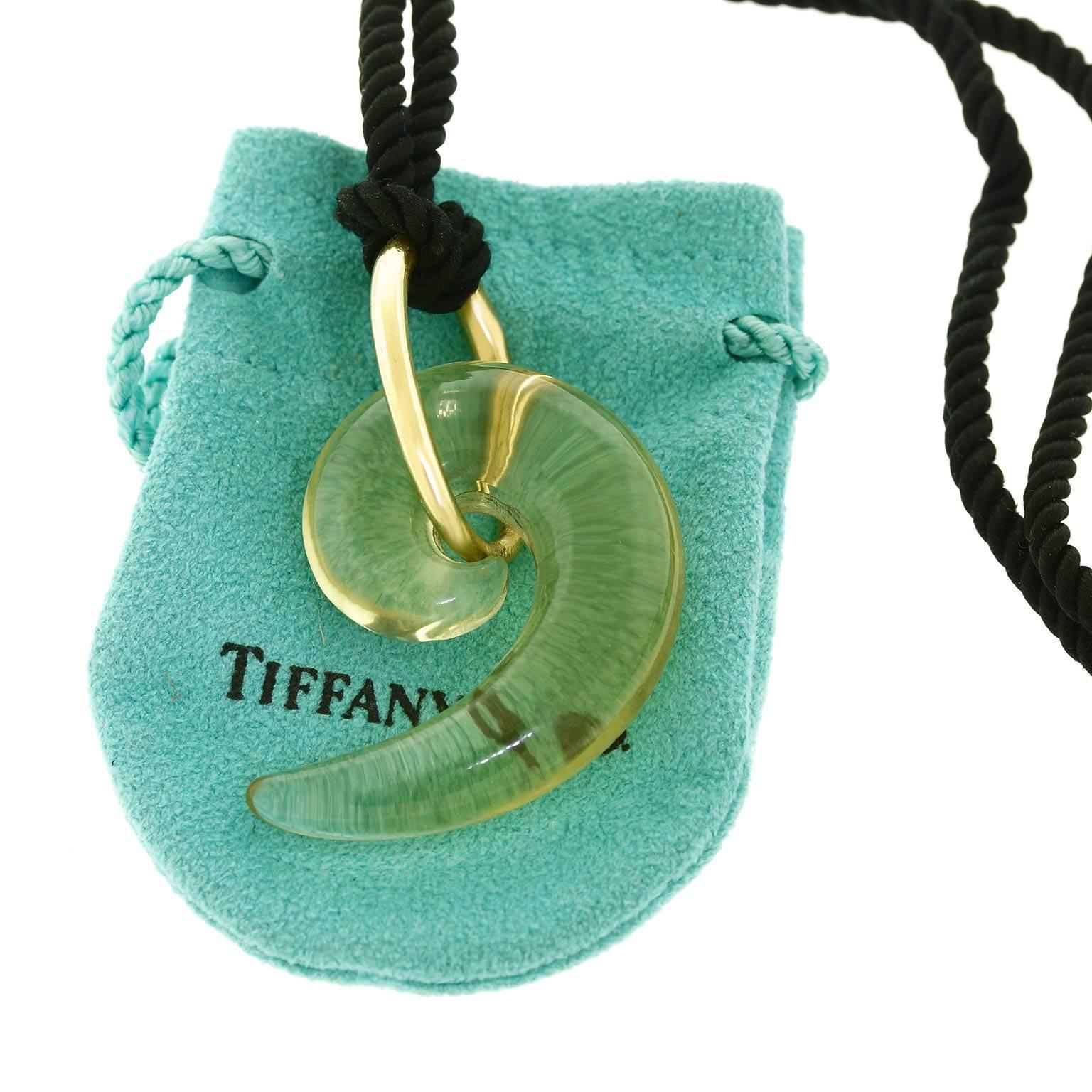 Tiffany & Co. Organo-Chic Spiral Citrine Gold Pendant 2