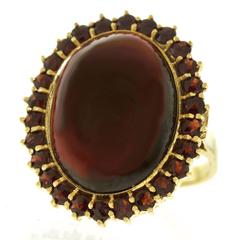 Fabulous Bohemian Garnet Gold Ring