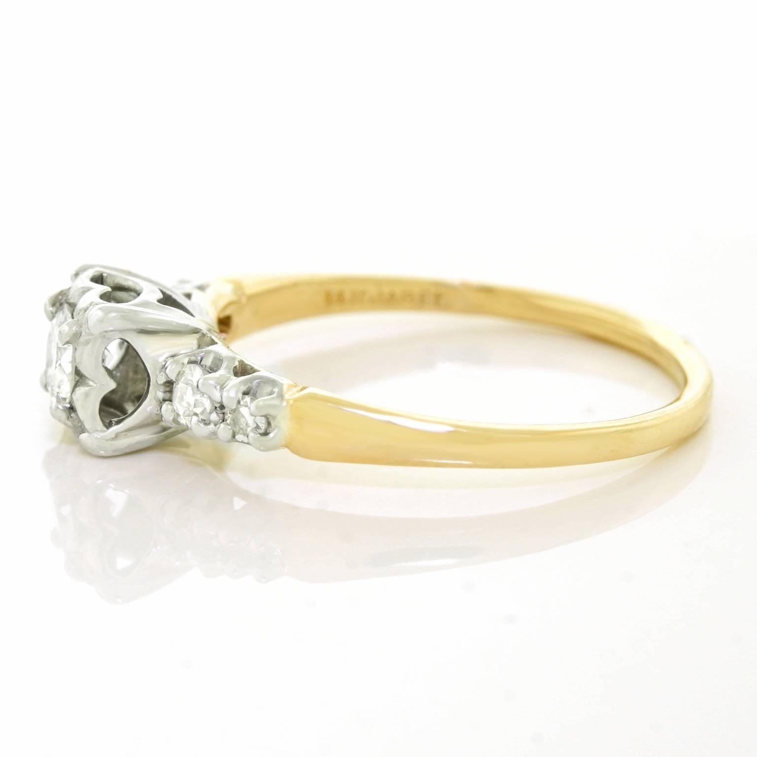 Jabel Art Deco Diamond Gold Engagement Ring 3