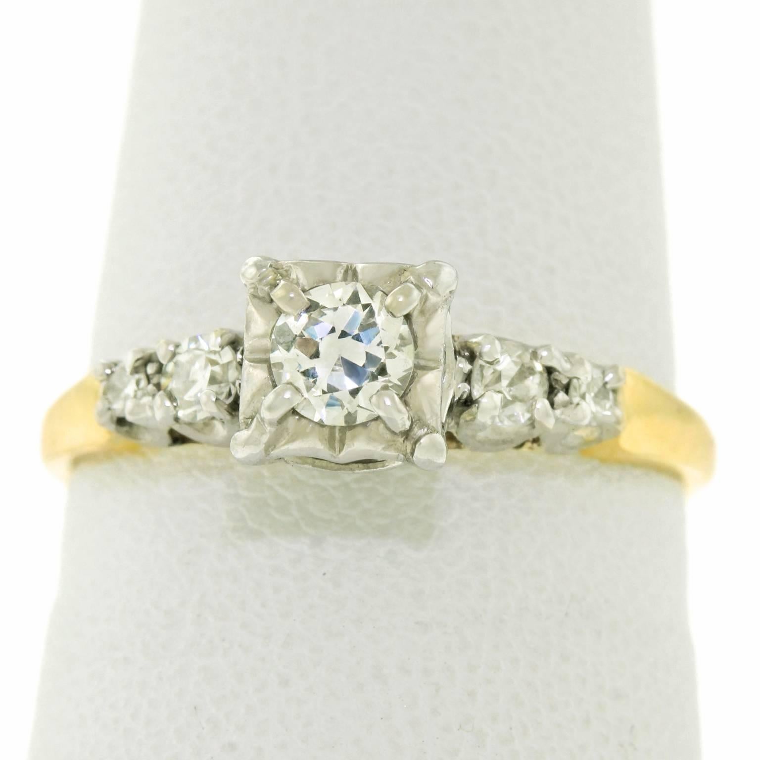 Jabel Art Deco Diamond Gold Engagement Ring 4