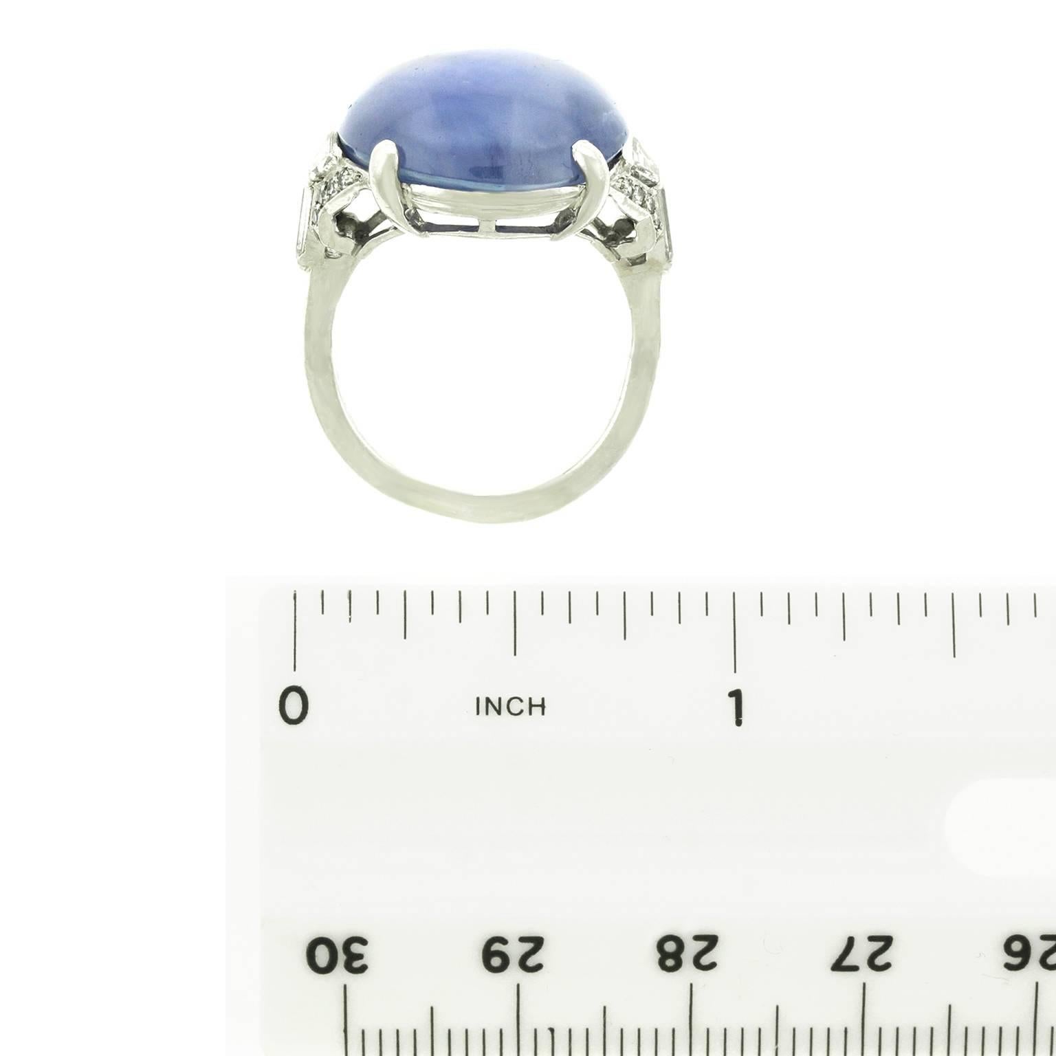 Art Deco 22.56ct Star Sapphire Ring by Traub Brothers Detroit 2