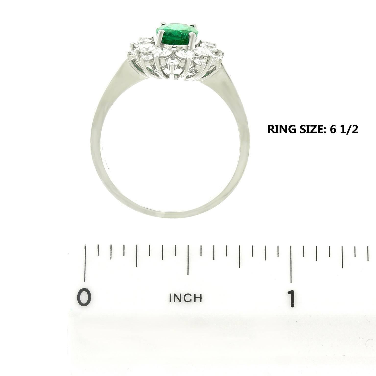 Vibrant Emerald and Diamond Ring in White Gold 2