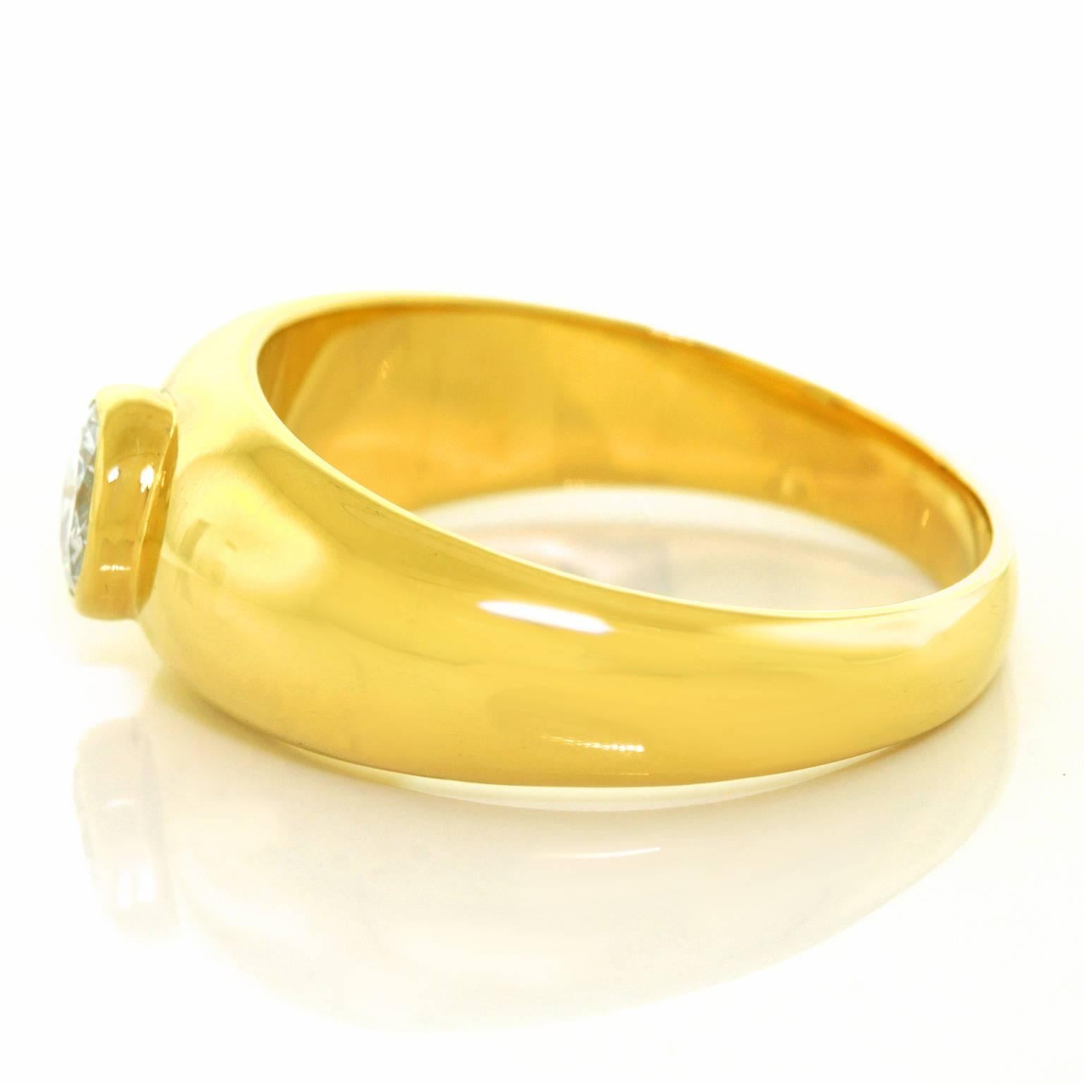 Art Deco Gypsy-Set Diamond Gold Stacking Ring 3