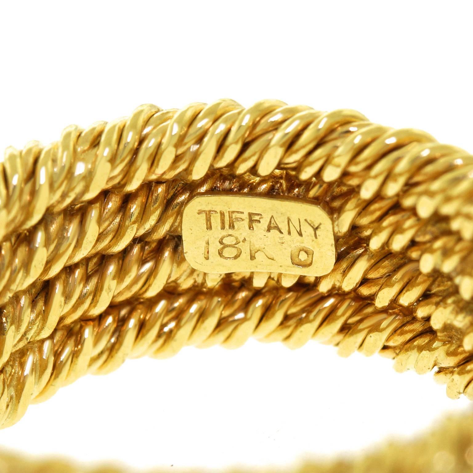 Women's Tiffany & Co. Four Band Gold Rope Twist Ring