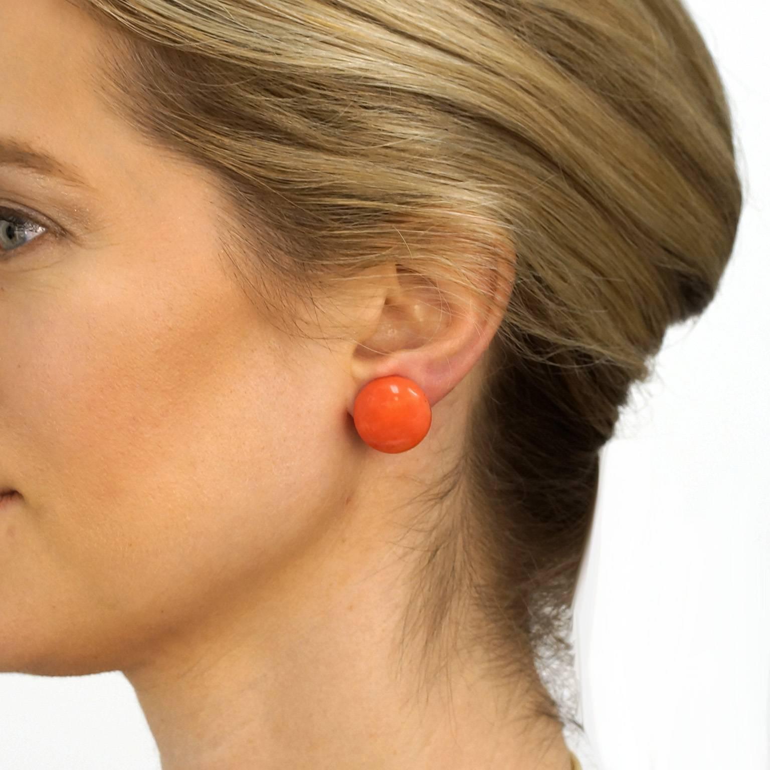 Women's Large Natural Coral Earrings