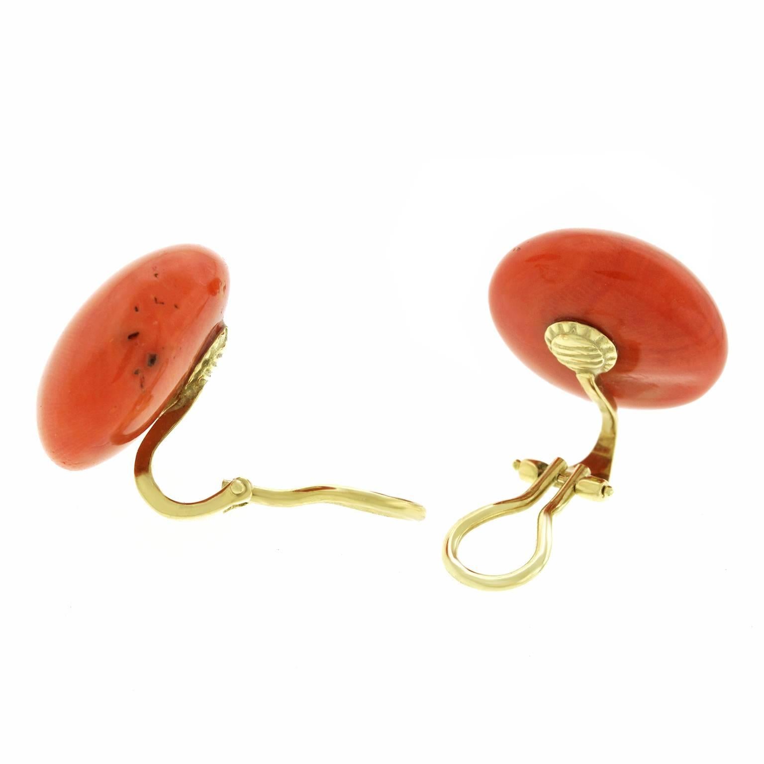 Large Natural Coral Earrings 3