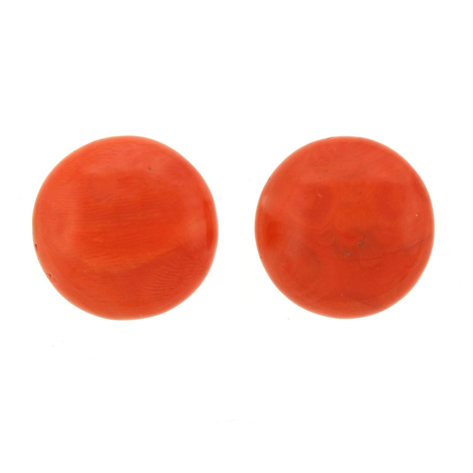 Large Natural Coral Earrings