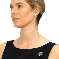 Herbert Rosenthal Sapphire and Diamond-Set Gold Bee Pin