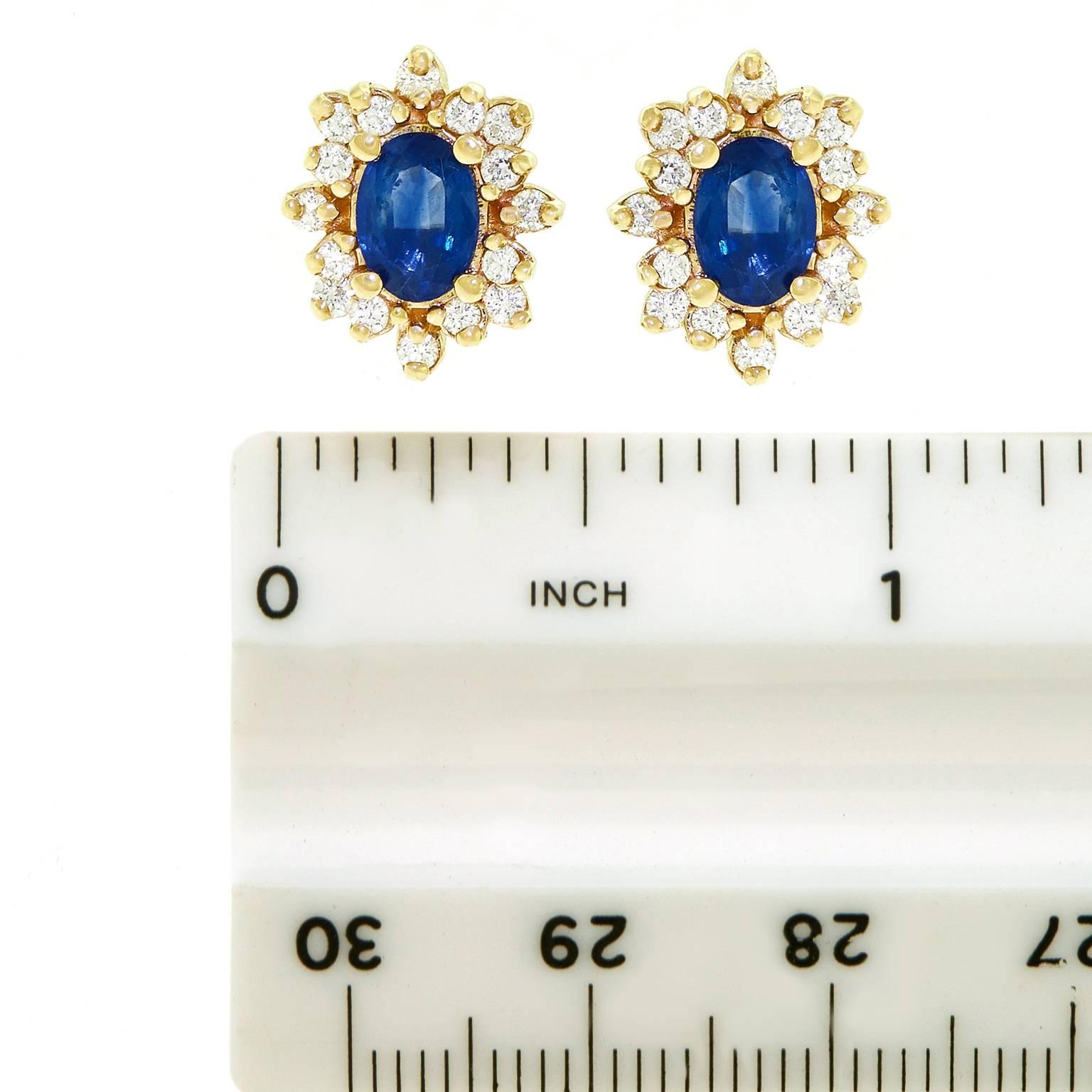 Sapphire Diamond and Gold Earrings 1
