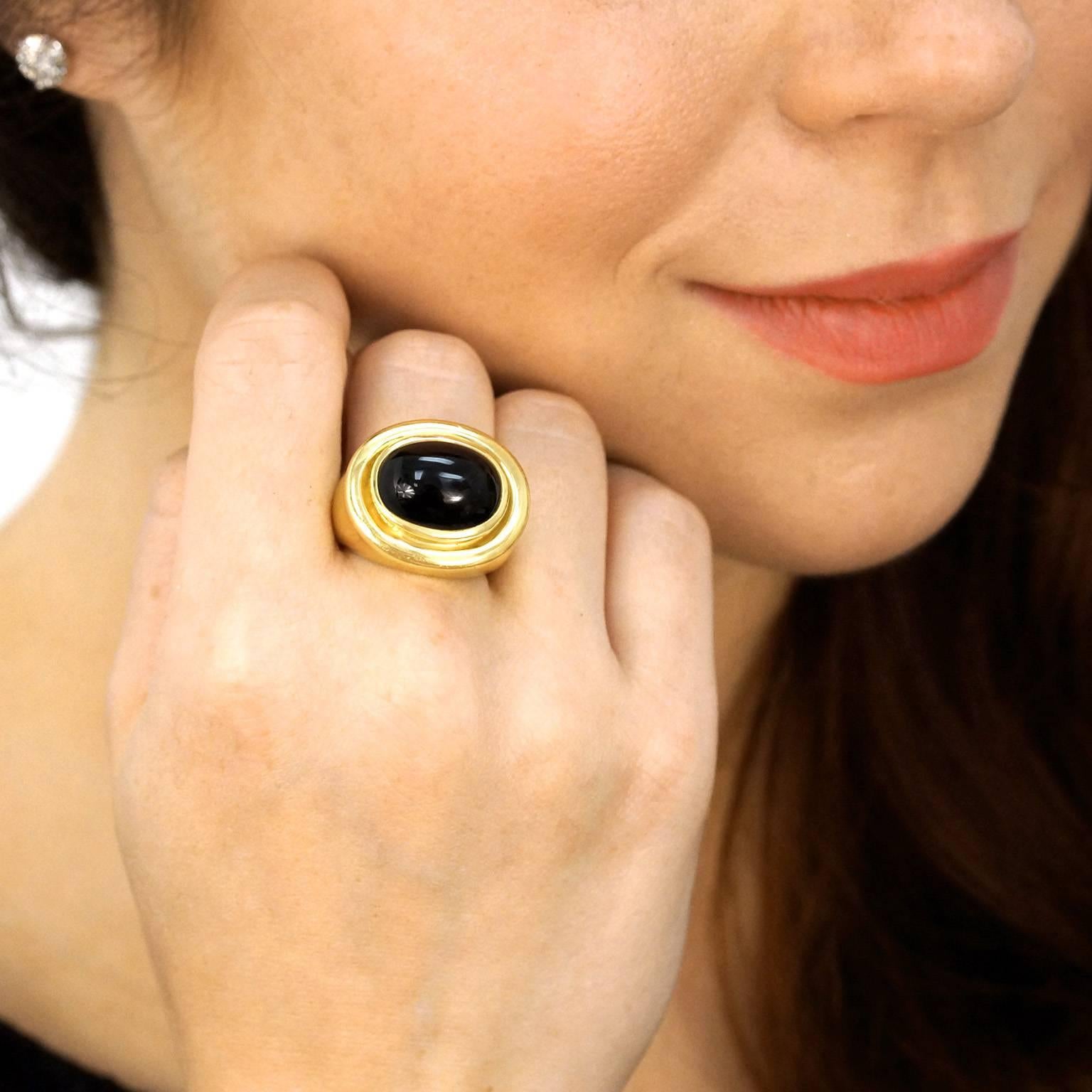 Ring aus Onyx und Gold von Paloma Picasso für Tiffany & Co Damen
