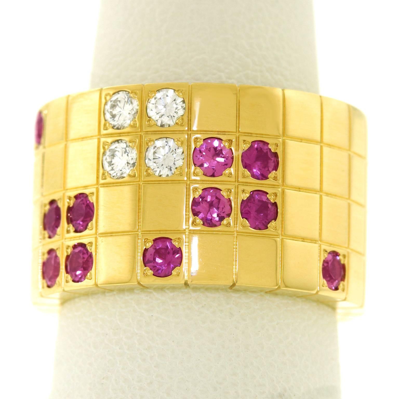 Cartier Ruby Diamond Gold “Lanieres” Ring 4