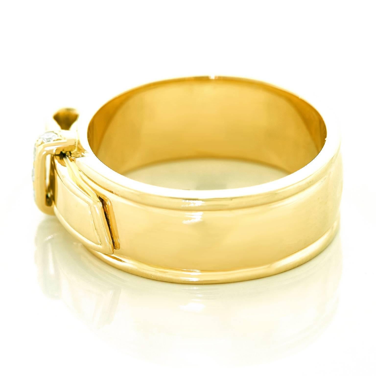 Women's Hermes Gold Buckle Ring
