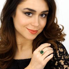 1950s F. & F. Felger Tourmaline Diamond Gold Ring