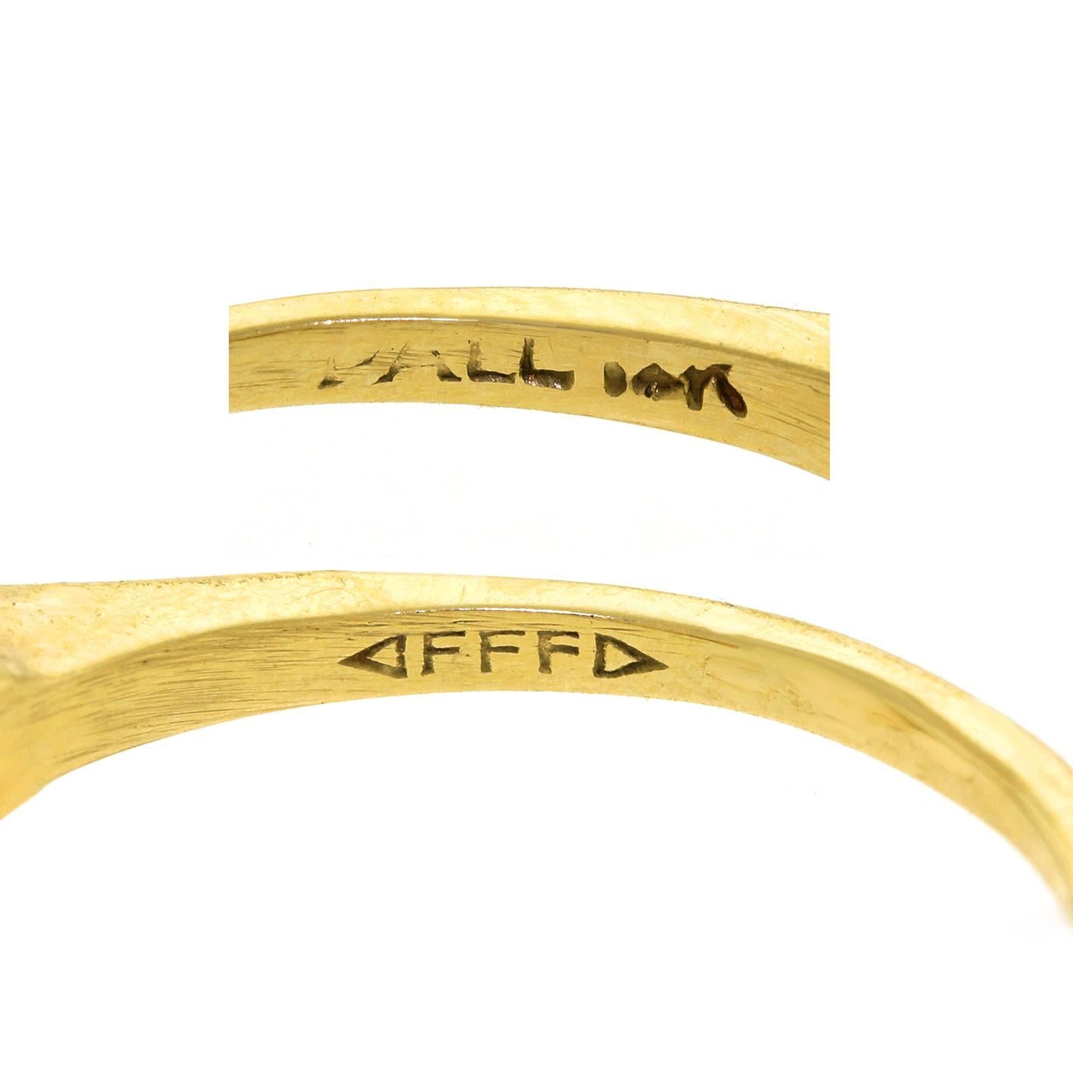 1950s F. & F. Felger Tourmaline Diamond Gold Ring 1