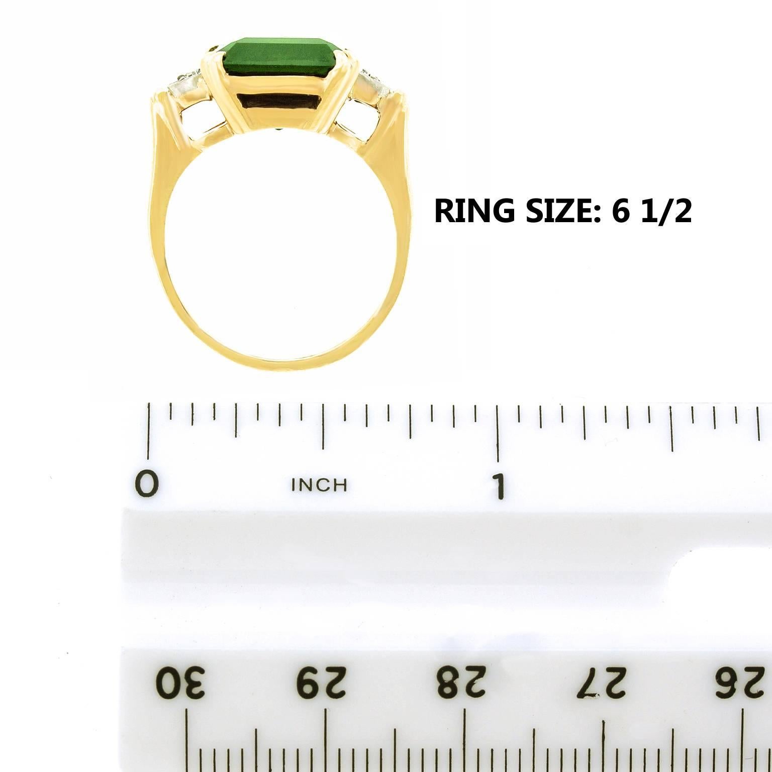 1950s F. & F. Felger Tourmaline Diamond Gold Ring 2
