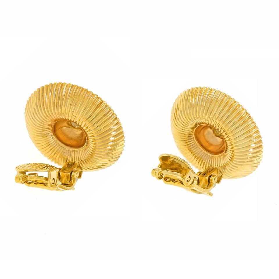 1950s Tiffany & Co. Modernist Ribbon Motif Gold Earrings 3