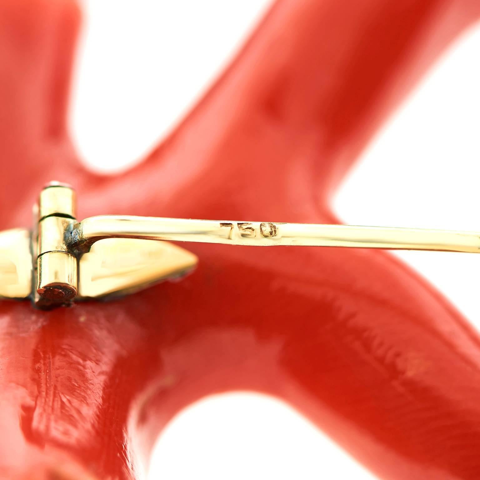 Natural Branch Coral Brooch 1