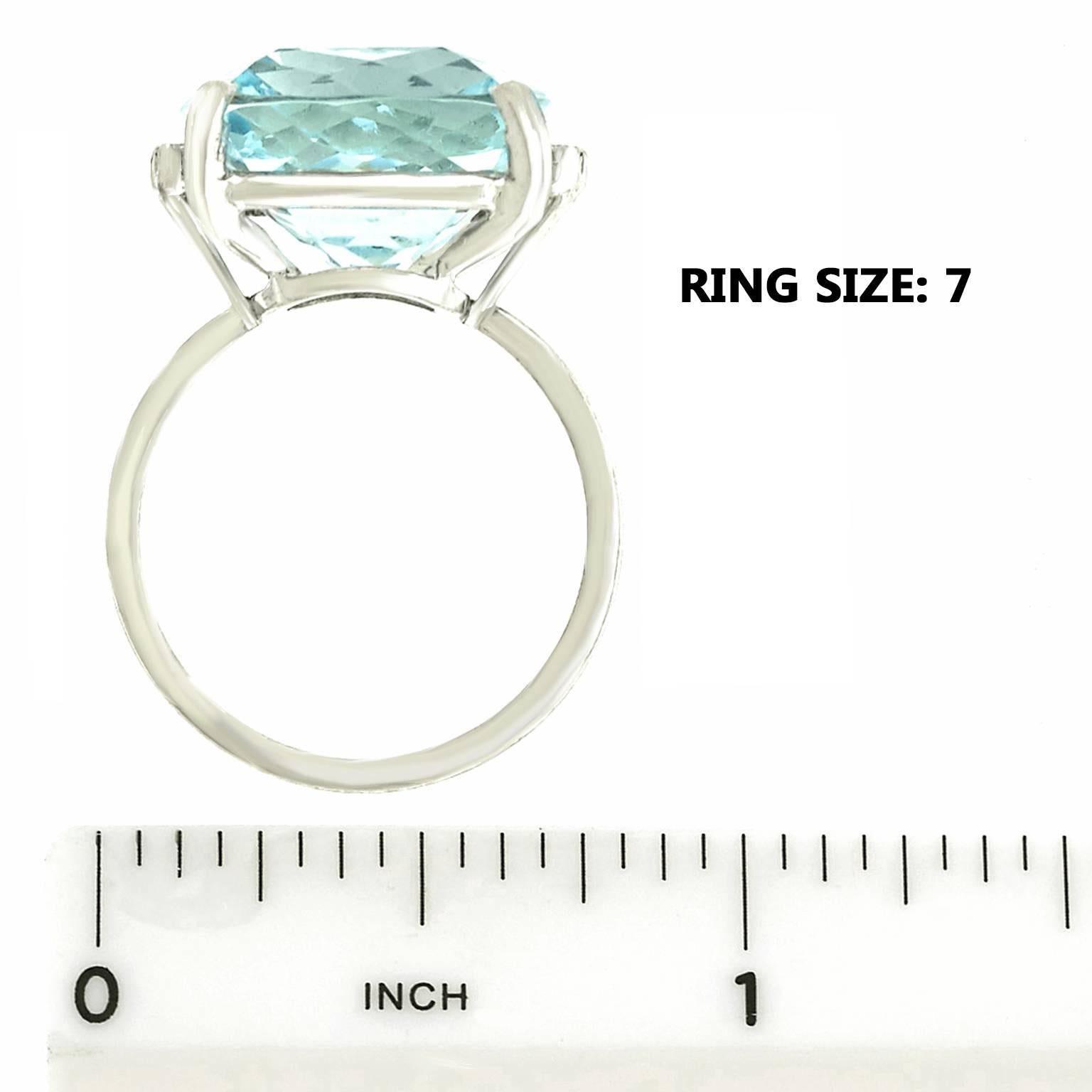 Women's or Men's 1960s H.Stern 12.5 Carat Aquamarine Diamond Gold Ring