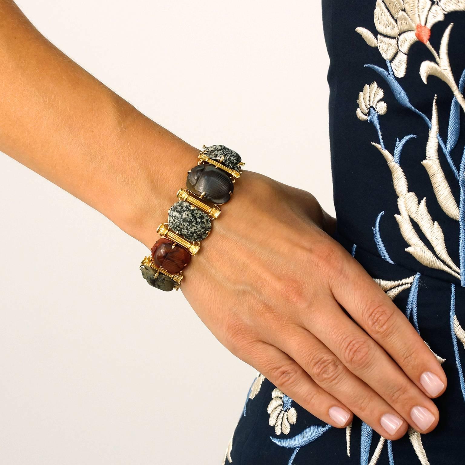 Women's Victorian Aesthetic Gold Bracelet in the Egyptian Taste