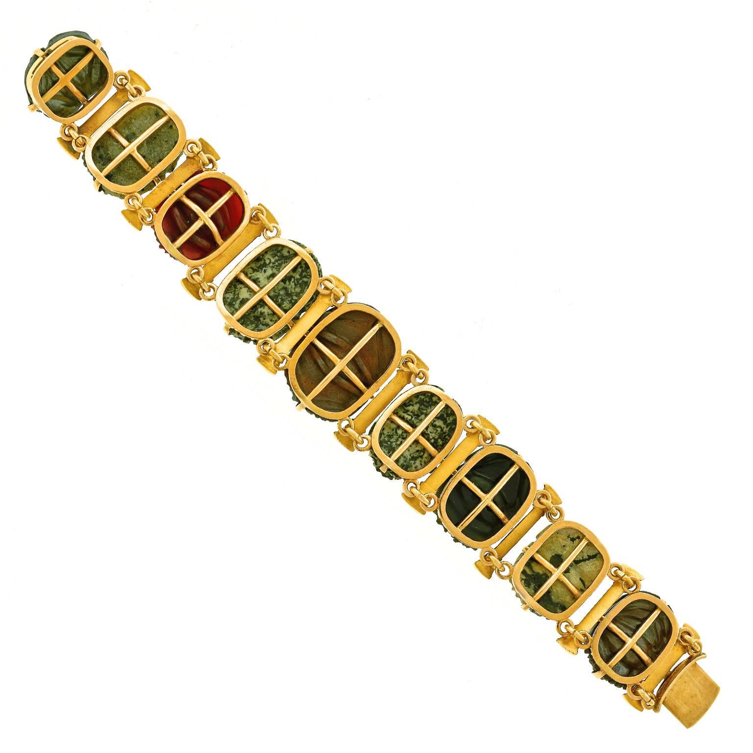 Victorian Aesthetic Gold Bracelet in the Egyptian Taste 4