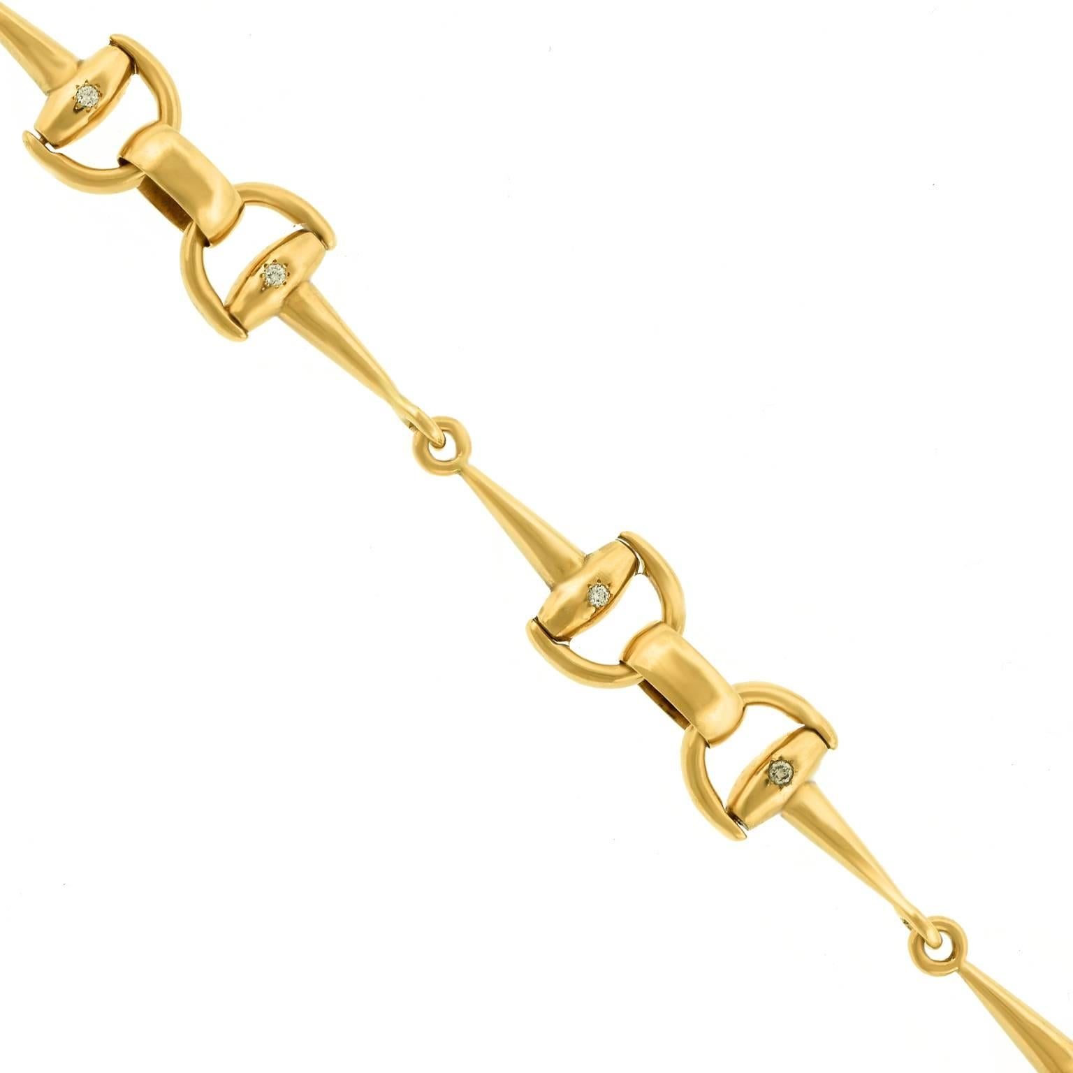 Diamond-Set Gold Horse Bit Bracelet 3