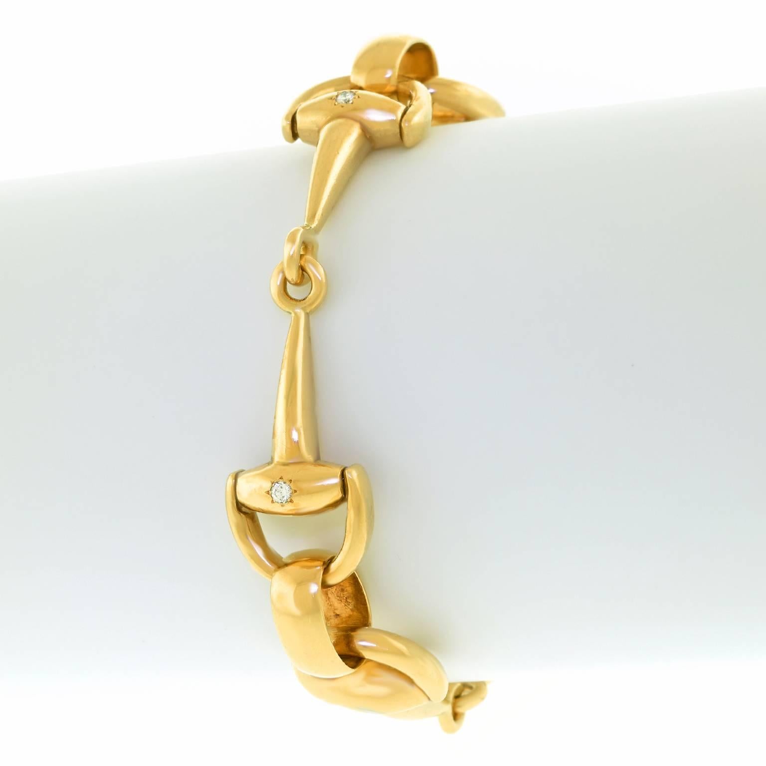 Diamond-Set Gold Horse Bit Bracelet 4