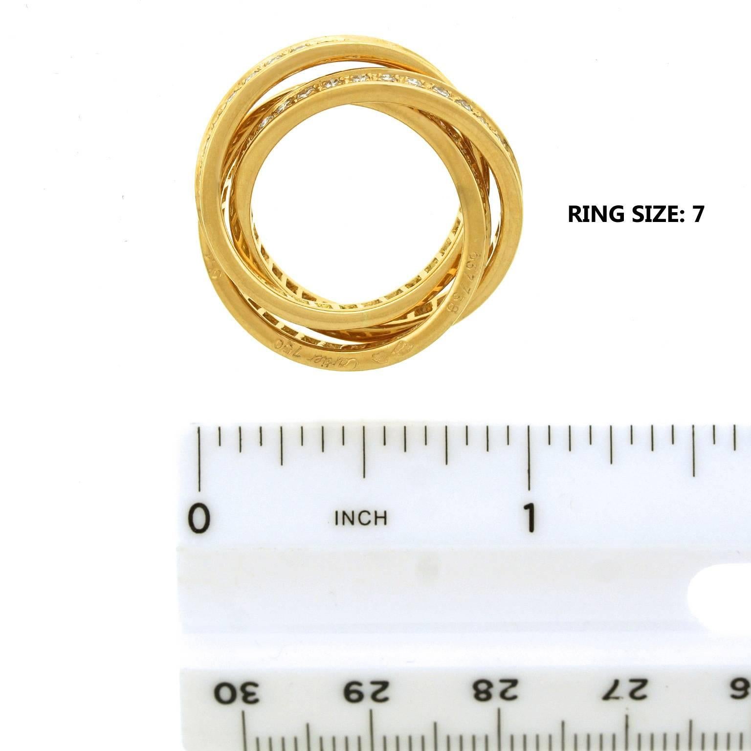 Cartier Diamond Gold Trinity Rolling Ring 2