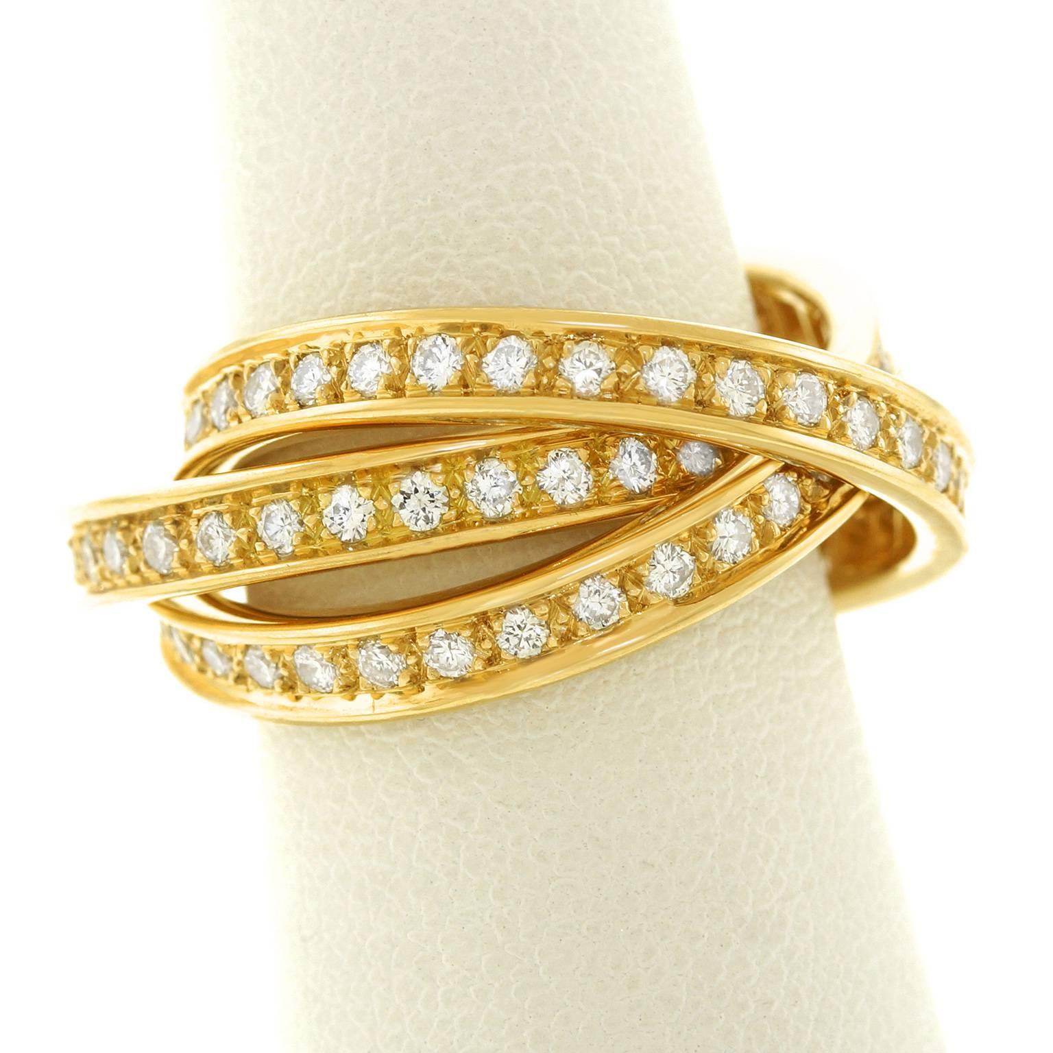 Cartier Diamond Gold Trinity Rolling Ring 3