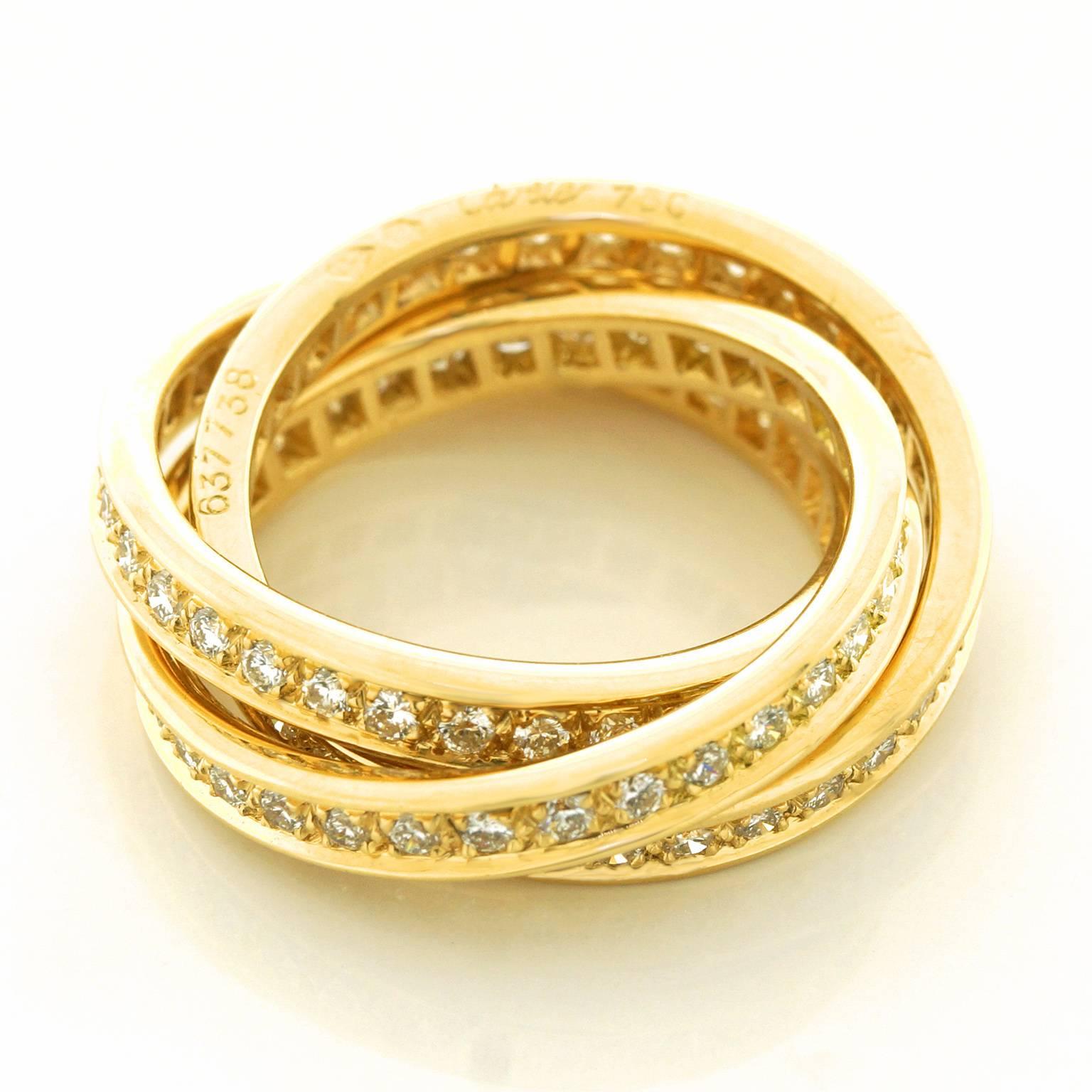 Cartier Diamond Gold Trinity Rolling Ring 4