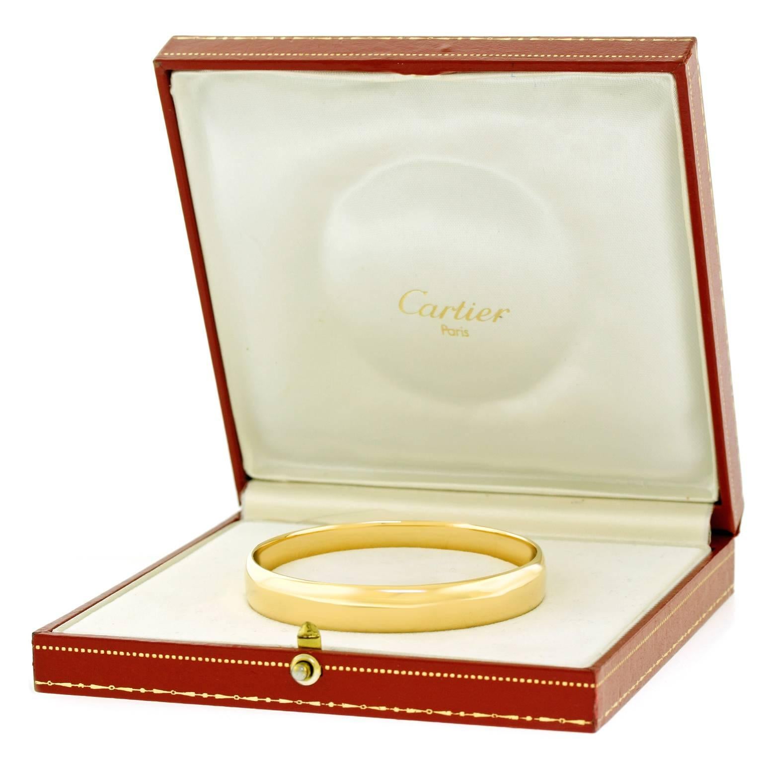 Fabulous Heavy Cartier Gold Bangle In Excellent Condition In Litchfield, CT
