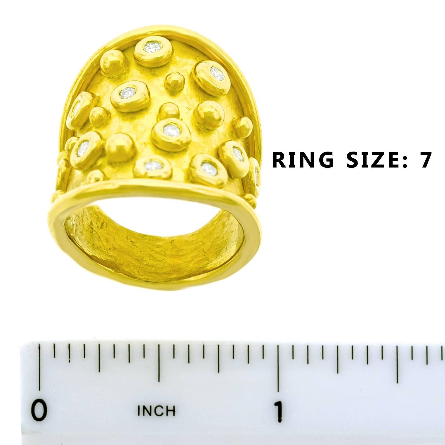 Denise Roberge Organisch Chic Diamantbesetzter Goldring 1